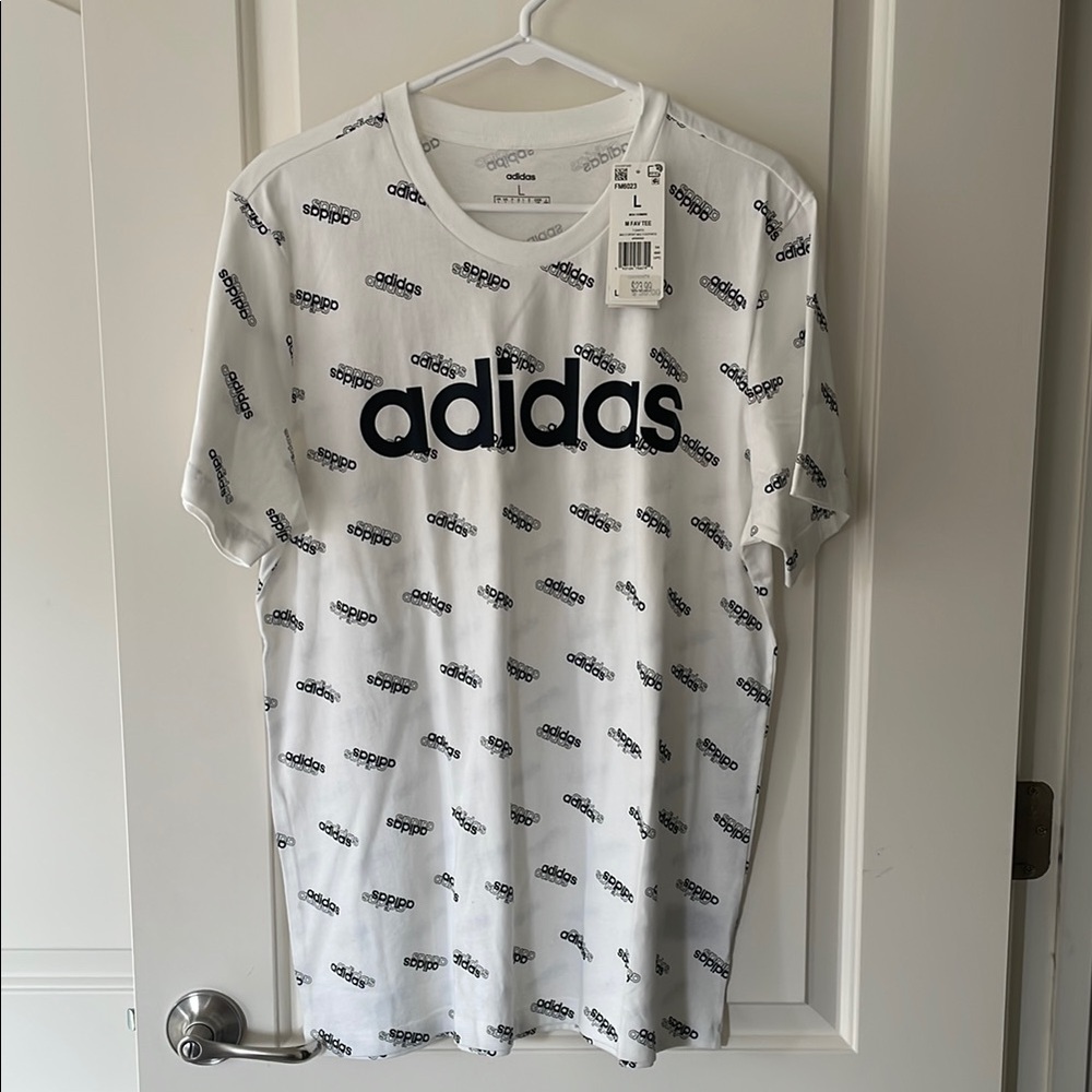 Adidas Men's White Logo T-Shirt
